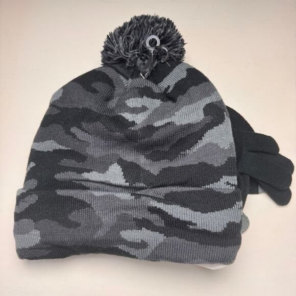 Denver Broncos Athletic Sporty Fan  Camo Theme Hats & Gloves Matching Set Sz OS - Picture 5 of 9